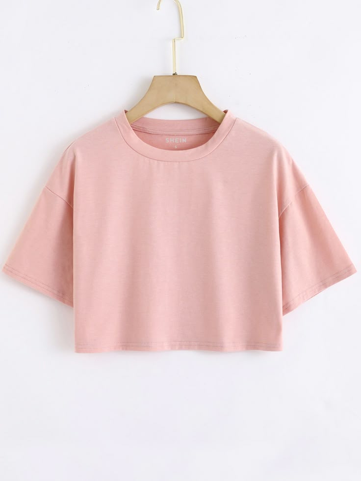 PRODUCTOS drop shoulder solid crop tee