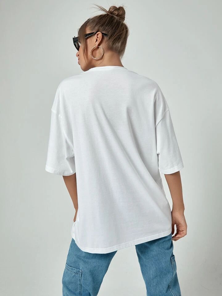PRODUCTOS shein ezwear einfarbiges drop shoulder oversized t shirt